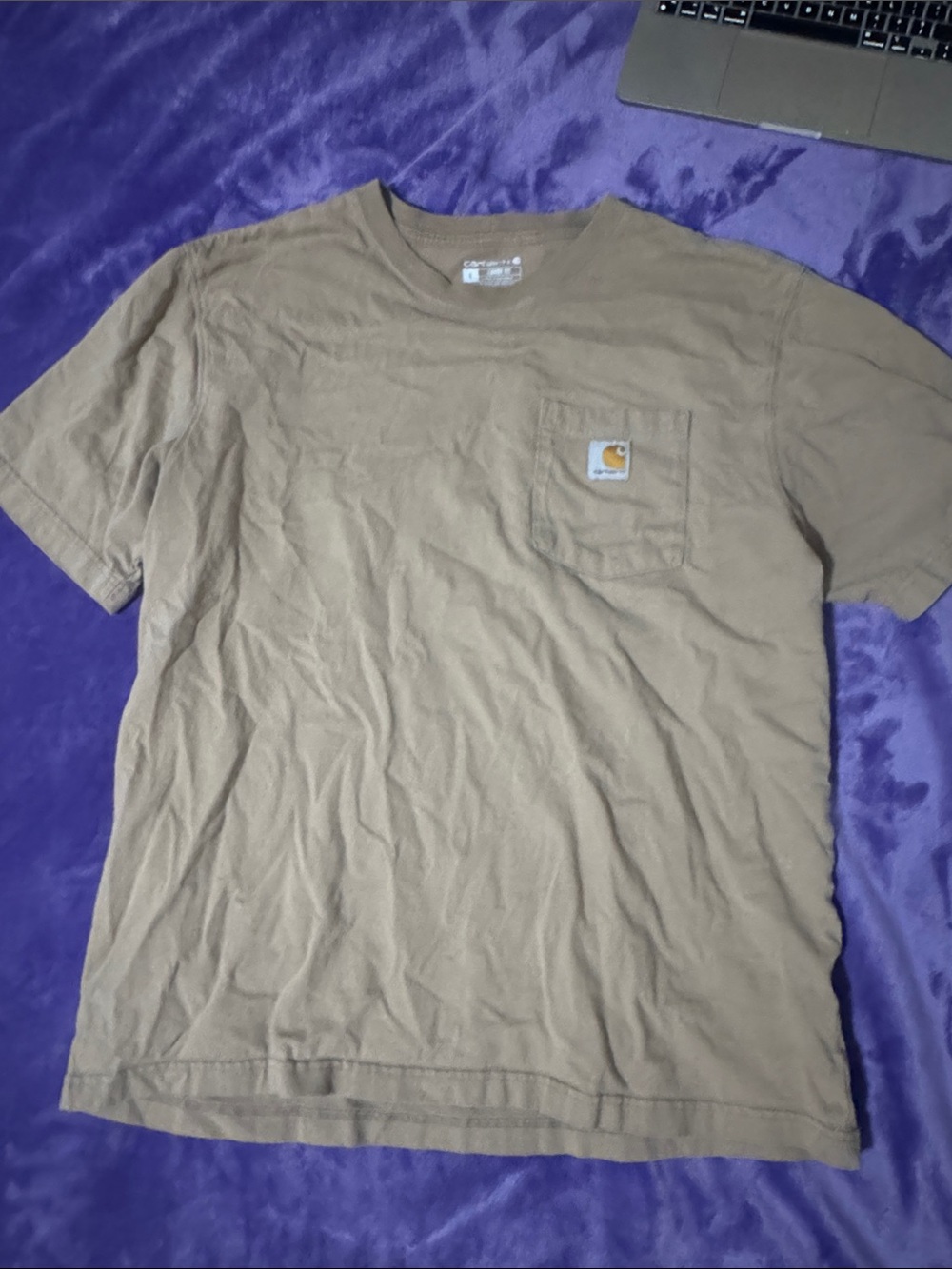 Carhartt Tan Pocket Tee with Chest Patch